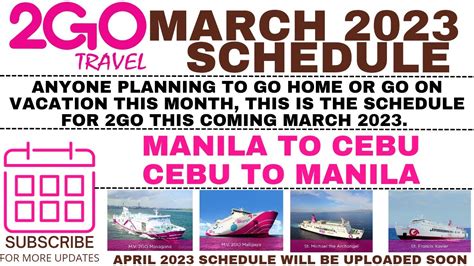 2GO TRAVEL: MANILA TO CEBU (Schedule and Rates).